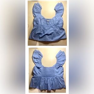 Abercrombie & Fitch Ruffle Poplin Top (Brand New)